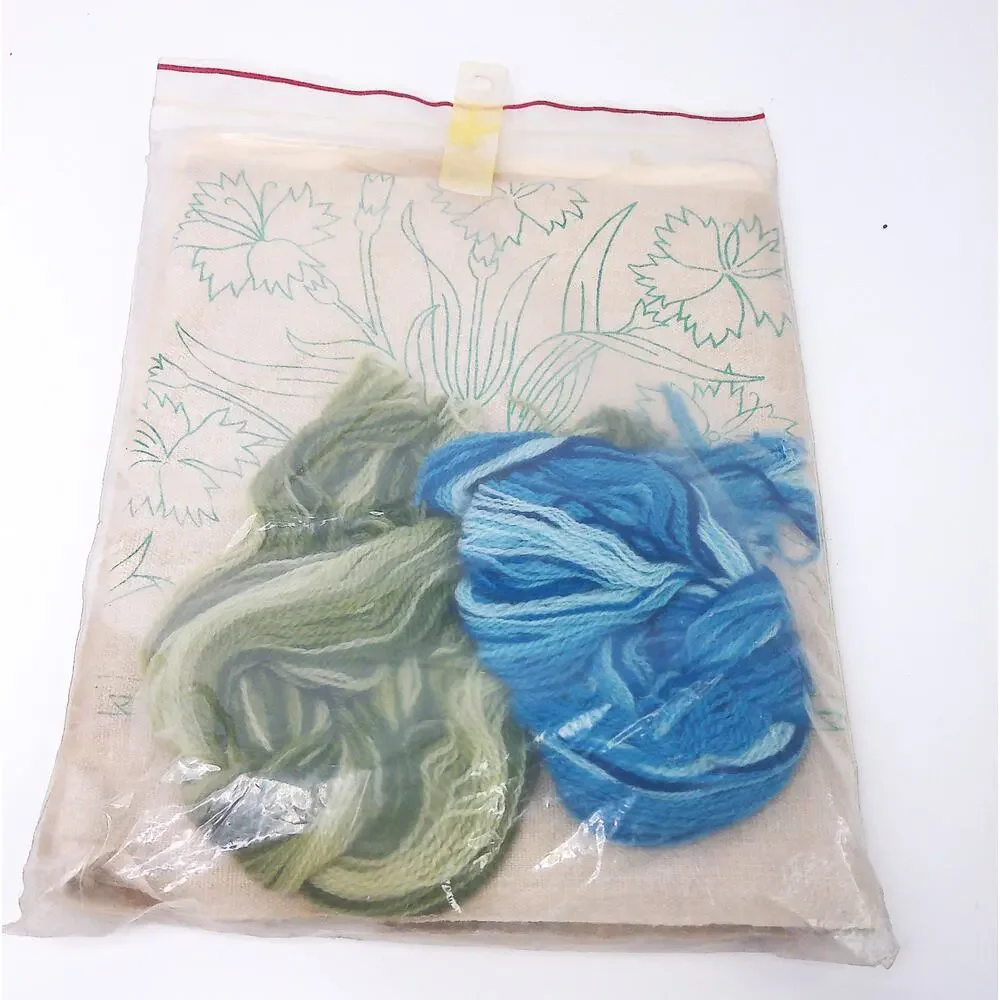 Vintage Elsa Williams Crewel Embroidery Floral Pillow Top New